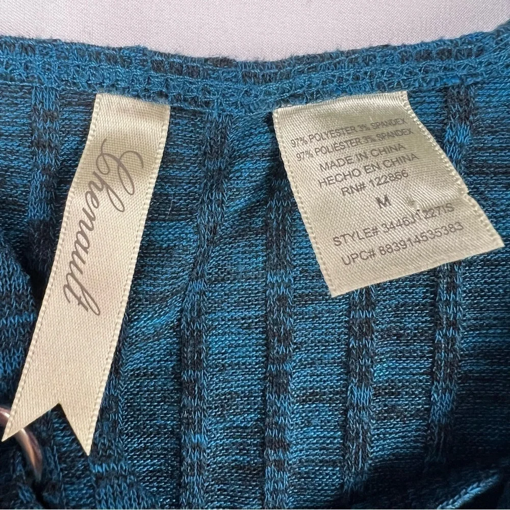 Chenault - Women’s Lightweight Sweater - M - Med Blue -Criss Cross Front -V Neck